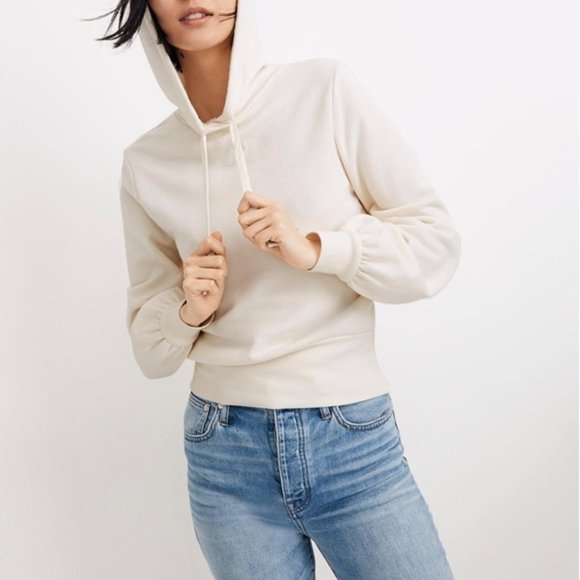 Madewell Tops - Madewell Bubble-Sleeve Hoodie Crop Sweatshirt